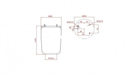 Poduszka powietrzna DAF 85 CF, 95 XF, LF 55, CF 75 /IV, CF 85 /IV, XF 95/105, Bus, ROR / Meritor (0067504, 67504, 836 MB, 836MB, MLF7017, SP 55836-01, SP5583601 ) (TruckExpert | wyd. 1836-01)