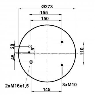 Sprężyna pneumatyczna 836MB z dwoma mocowaniami (FABIO | 34836-2S)