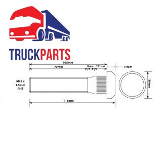 Шпилька колісна M22х1,5мм RHT 105мм UH (Universal Components | vlwb0003) 4733312-100 фото