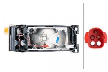 Фара левая (H4, поворотник, ближний свет, габаритный свет, дальний свет, галоген, вставить цвет серебряный, цвет поворота желтый) SCANIA 4, P, G, R, T 05.95- (HELLA BEHR | 1LG 007 150-111) 3848778-173 фото