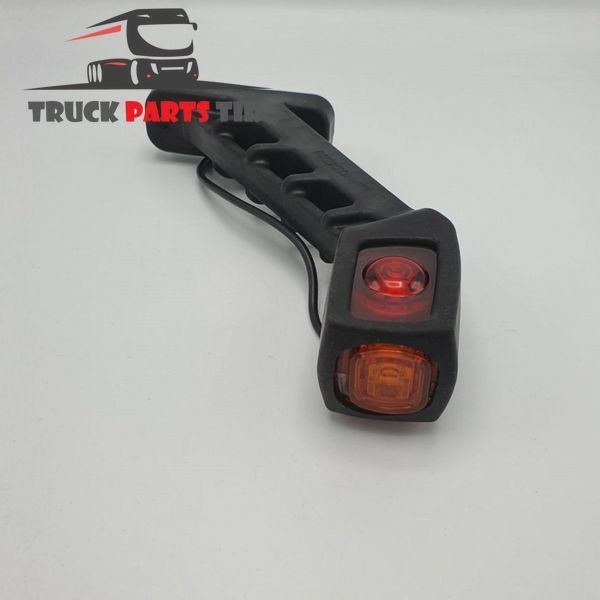 Lampa obrysowa rożek LED 24V tr&oacute;jkolorowa 20 cm wskaźnik znosu przyczepy Schmitz Krone K&ouml;gel Schwarzmuller Wielton Fliegl K&auml;ssbohrer Tirsan Fruhauf Benalu VanHool