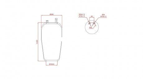 Пневмоподушка Mercedes Actros 1 950/952/954; Actros 2/3 930/932/934; Axor 375/940/944/950, 954 (4390 N2, 4390N2, 942 328 0101, 942 328 0501, 9423280101, 9423280501, SP 554390-02, SP55439002) (TruckExpert | ed1439002) 5156436-33 фото