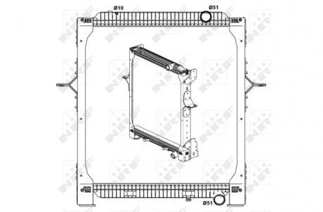 Радиатор двигателя (с рамой) Renault PREMIUM 2; VOLVO FE, FE II; AUTOSAN A12 D7E240-ISBE4300 10.05- (NRF | 519798) 2700276-173 фото