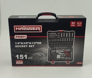 Универсальный набор инструментов 3/8", 1/4", 1/2", 6-гранный, 151 предметов HAISSER 70220 фото