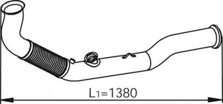 Rura wydechowa (Euro 4 88,9x1380mm) Renault MIDLUM DXi5 05.06- (Dinex | 66135)