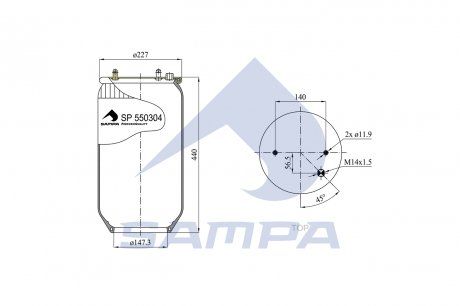 Poduszka powietrzna zawieszenia (SAMPA | sp 550304)