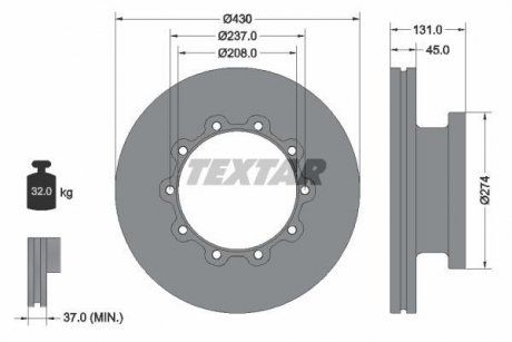 Гальмівний диск (TEXTAR | 93088300) 4849826-173 фото