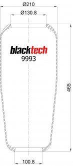 Пневморессора підвіски без стакана 882N1 (BLACKTECH | rl 9993) 2431244-113 фото