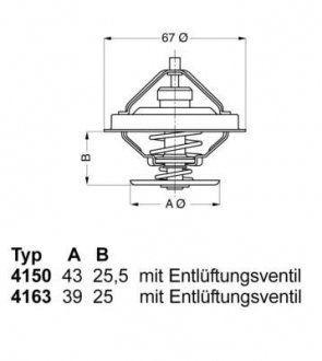 Термостат системы охлаждения MAN CLA, E2000, EL, EM, F2000, F9, F90, F90 UNTERFLUR, FOCL, G90, HELICON, HOCL, L2000, LION´S CITY, LION´S COACH, LION´S COMFORT, LION´S STAR C00-W11B16A 10.75- (WAHLER | 4150.83D50) 1978097-22 фото