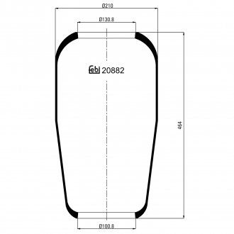 Пневмоподушка MAN E2000, EM, F2000, F90, HOCL, L2000, LIONS CITY, M 2000 L, M 2000 M, M90; MERCEDES LK/LN2, NG, SK 08.73- (FEBI BILSTEIN | 20882) 2311194-66 фото