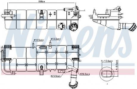 Розширювальний бачок (з датчиком рівня) MERCEDES ATEGO, AXOR, AXOR 2 OM457.910-OM926.990 01.98- (NISSENS | 996028) 2464121-173 фото