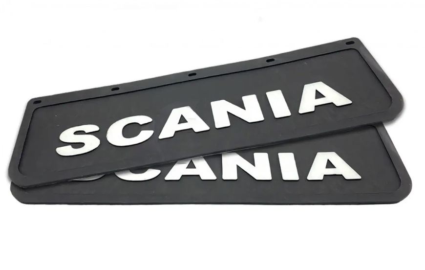 Брызговик на крыло кабины с объёмным рисунком "SCANIA" Чёрный (180X600) GP0001 фото