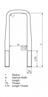 Скоба крепления рессоры M24x2мм; 102ммx490мм MAN F 2000, F 90, F 90 UNTERFLUR 07.86- (DT | 3.66107) 2559184-173 фото