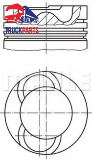 Поршень ф 102 MIDR.06.02.26 (MAHLE / KNECHT | 592 44 00) 4830868-103 фото