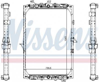 Радиатор двигателя (с рамой) DAF 95 XF, XF 95 VF390M-XF355M 01.97-12.06 (NISSENS | 61417A) 2461791-161 фото