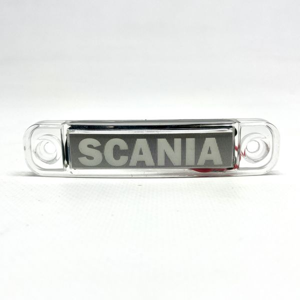 Габаритный фонарь светодиодный белый 24В с надписью Scania L003024SKW фото