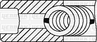 Komplet pierścieni tłokowych (94.40/STD) (3,02,02,5) CITROEN Jumper 2,8D -02, FIAT Dicato 2.8D (YENMAK | 91-09693-000)