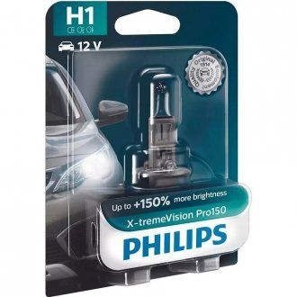 Żarówka X-tremeVision Pro150 halogenowa H1 (1 szt., 12 V, 55 W, typ gniazda: P14.5S) (PHILIPS | 12258XVPB1)