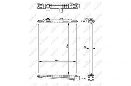 Радіатор двигуна (без рами) DAF CF 85 MX265-XF355M 01.01-05.13 (NRF | 509679) 1863996-103 фото