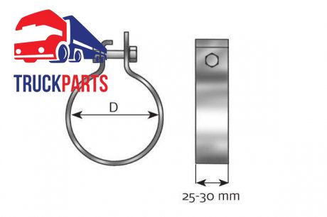 Хомут труби глушника MB, MAN d130.5mm (Dinex | 99730) 2544617-148 фото