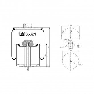 Задняя пневматическая подвеска ниже правый Renault G, KERAX, MAGNUM, MIDLUM, PREMIUM 02.90- (FEBI BILSTEIN | 35621) 1973495-6 фото