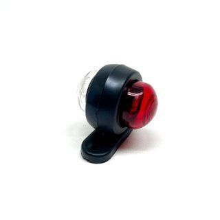 Lampa obrysowa rożek LED 12&ndash;24V czerwono-biała 5 cm wskaźnik znosu przyczepy Schmitz Krone K&ouml;gel Schwarzmuller Wielton Fliegl K&auml;ssbohrer Tirsan Fruhauf Benalu VanHool