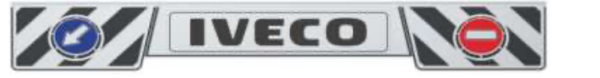 Бризговик МЕТЛА на задний бампер с рисунком 350x2400 "IVECO" белый+стрелки тиснение с 3-х частей KP35240RS-92BIV1 фото