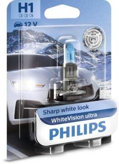 Лампочка WhiteVision Ultra галоген H1 (1 шт, 12 В, 55 Вт, тип гнезда: P14,5S) (PHILIPS | 12258WVUB1) 3502041-4 фото