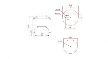 Пневмоподушка (з мет стаканом) DAF LF 55 /IV, CF 65 /II /IV, CF 75 /IV, CF 85 /IV, XF 95/105, ROR / Meritor (0388165, 0388166, 1697678, 388165, 388166, 836 M K1, 836MK1, MLF7060, SP 55836-K01, SP55836K01) (TruckExpert | ed1836k01) 4891325-33 фото