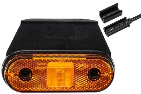 Lampa obrysowa (LED) boczna 12/24V 40x113.5mm przew&oacute;d 500mm pomarańczowa LD650