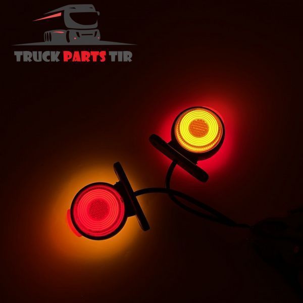 Lampa obrysowa mini rożek tr&oacute;jkolorowa LED neon 12&ndash;24V wskaźnik znosu przyczepy